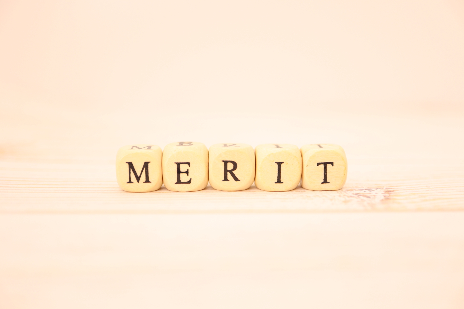 MERITと書かれたブロックのイメージ